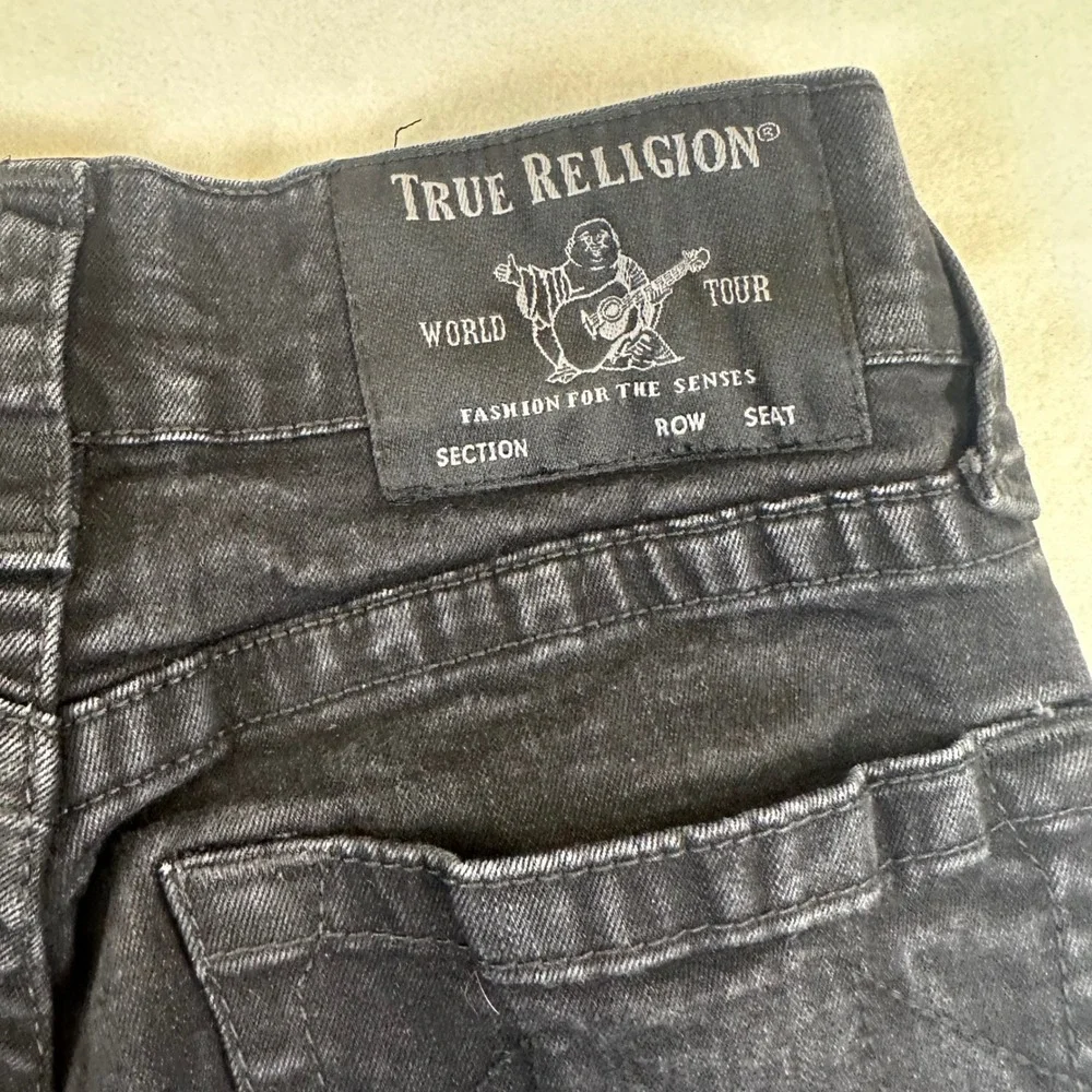 True Religion Geno Relaxed Slim Jeans Black Wash Denim 102158 Size 28x31 Mens